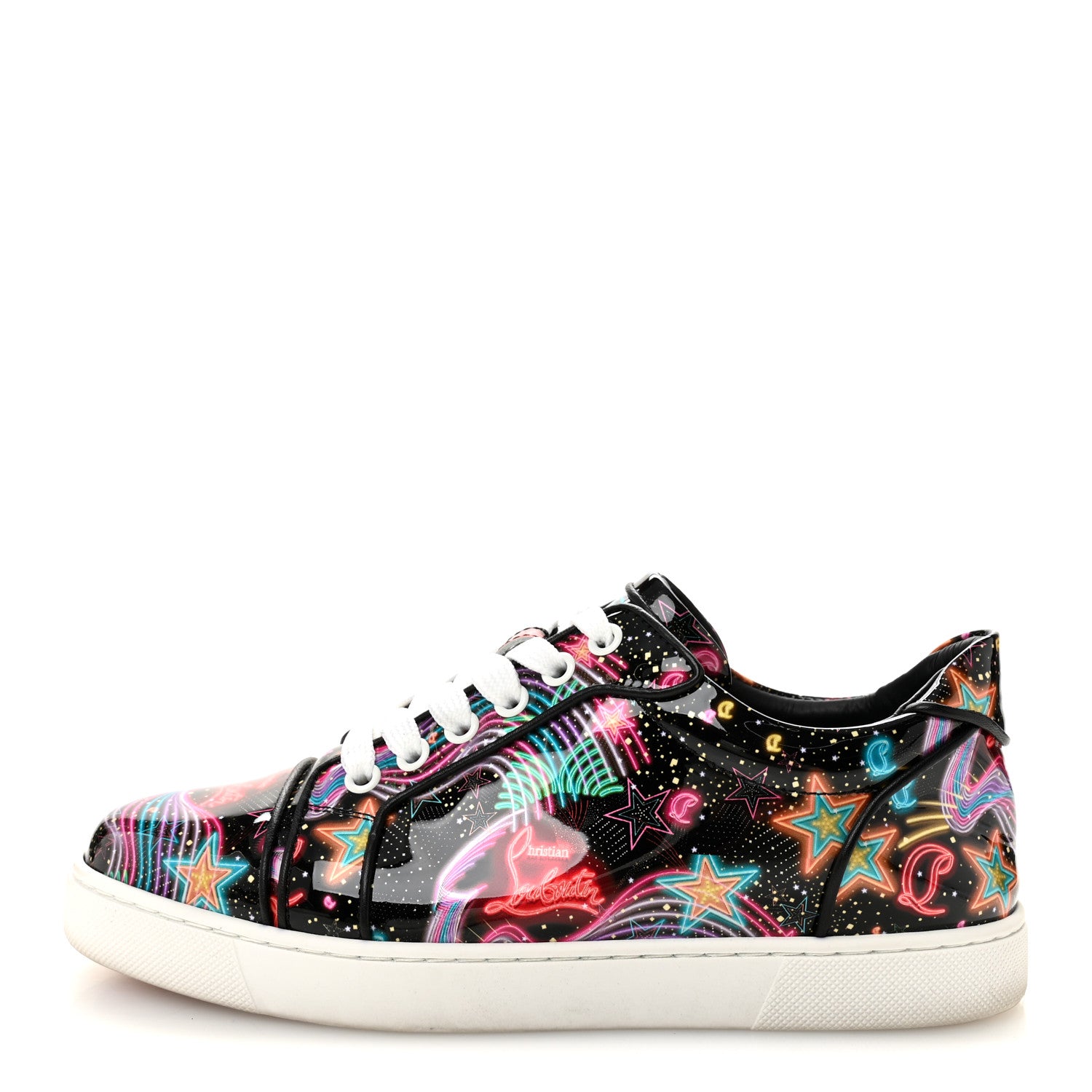 Christian Louboutin Patent Starlight Orlato Flat Sneakers 37 Multi 