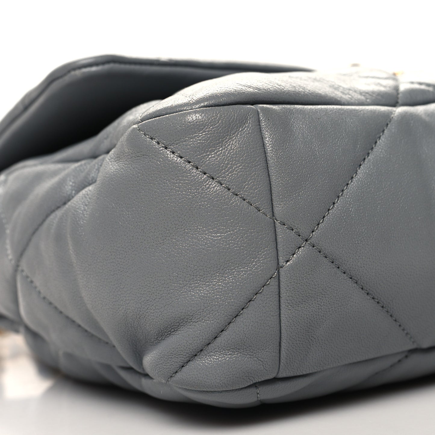 Lambskin Quilted Large Chanel 19 Flap Grey