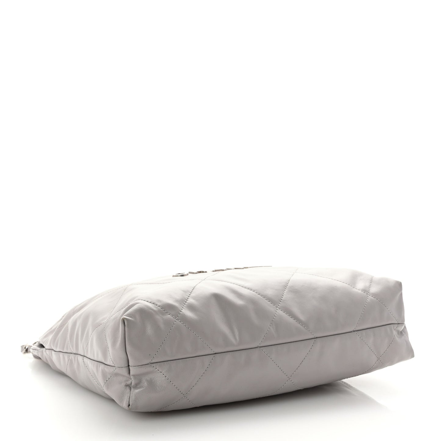 Shiny Calfskin Quilted Small Chanel 22 Grey