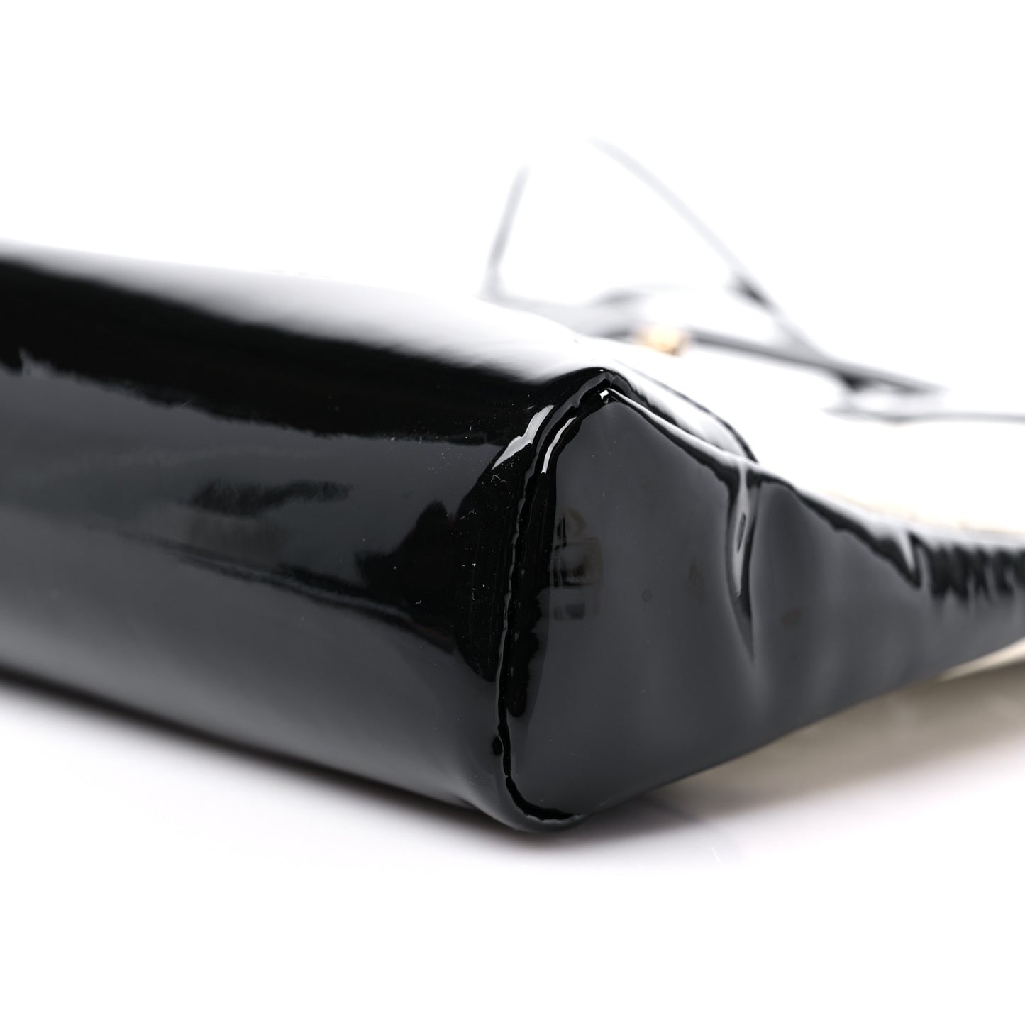 Patent Calfskin Quilted Mini 31 Shopping Bag White Black