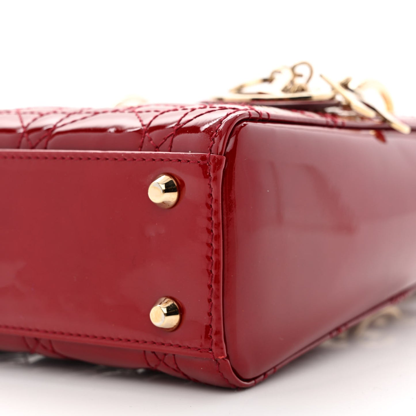 Patent Cannage Mini Lady Dior Red