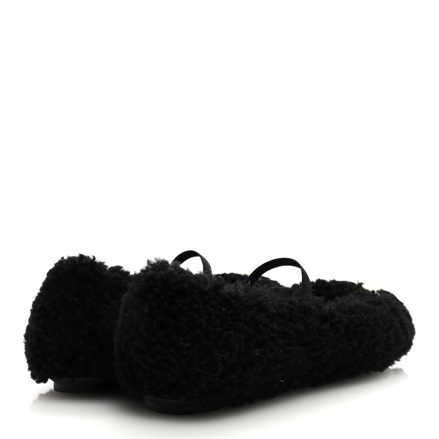 Shearling Popi Ballerina Flats 41 Black