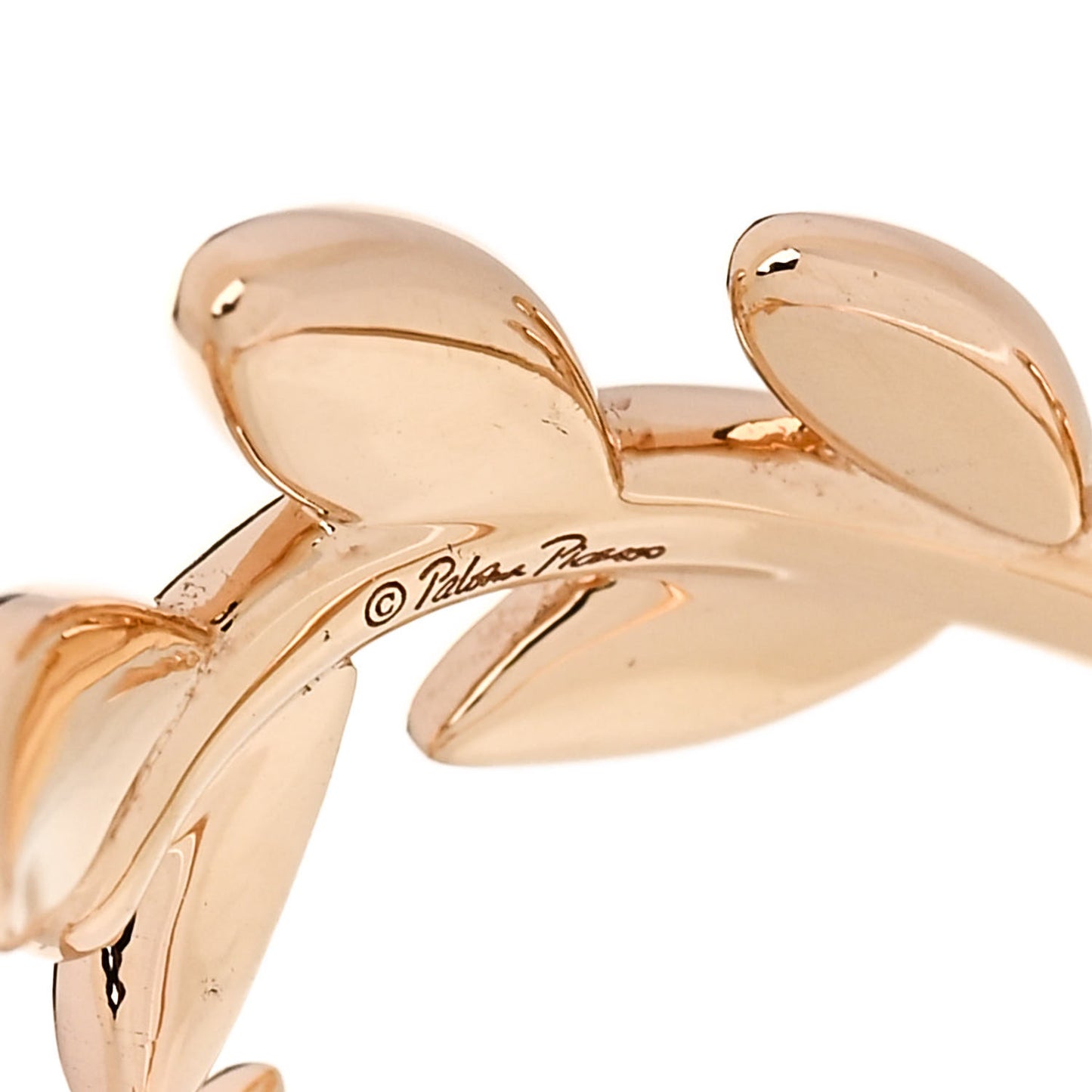 18K Rose Gold Paloma Picasso Olive Leaf Bypass Ring 54 7