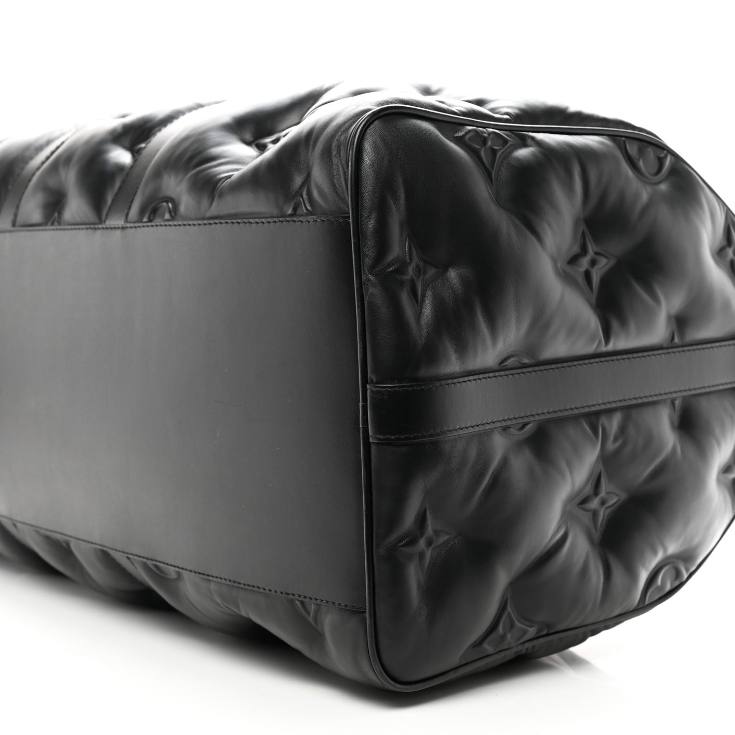 Lambskin Monogram Keepall Puffer XL Bandouliere 75 Black