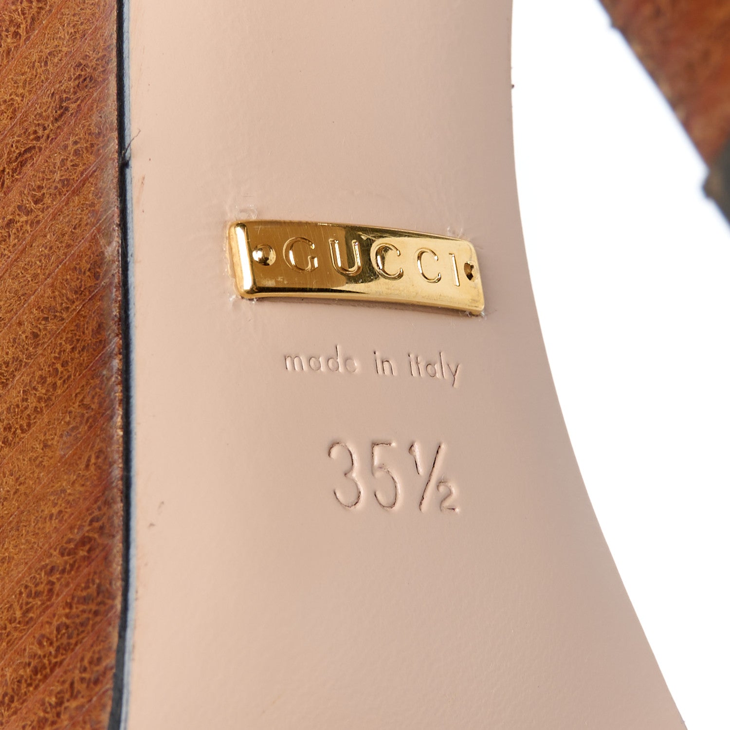 Gucci Cosmos Softy Calfskin Wooden Interlocking G Cut-Out 30/120mm Platform Sandals 35.5 Cuir 8 of 9