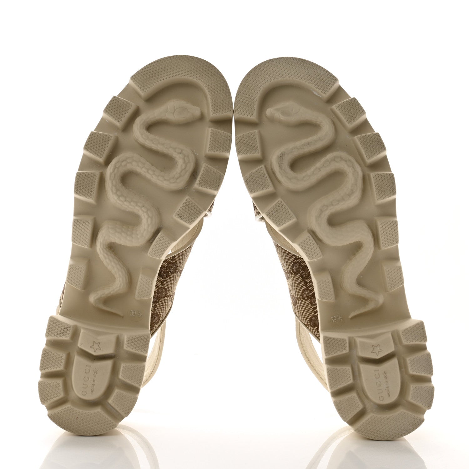 Gucci Monogram Granada Kid Trip 40/72mm Lug Sole Sandals 39.5 Beige Ebony Mystic White 5 of 9