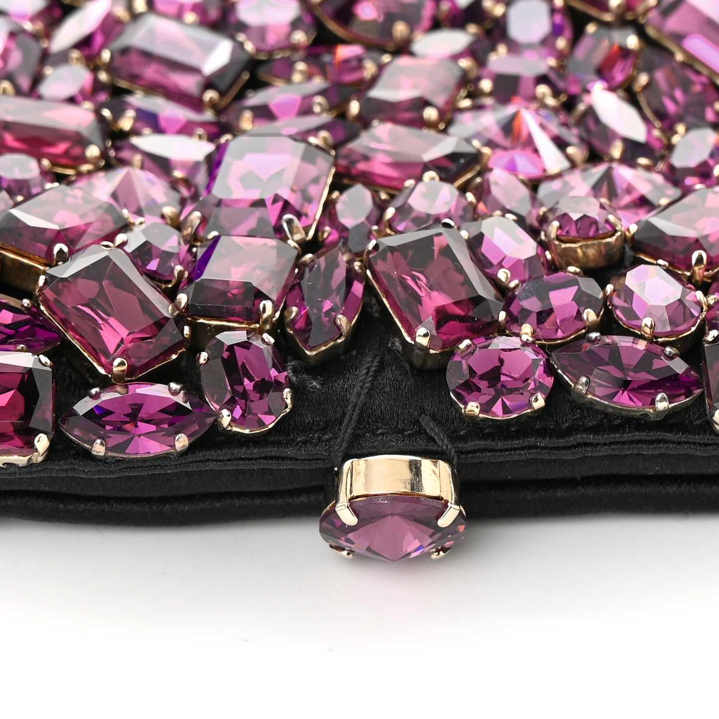 Satin Jeweled Clutch Purple