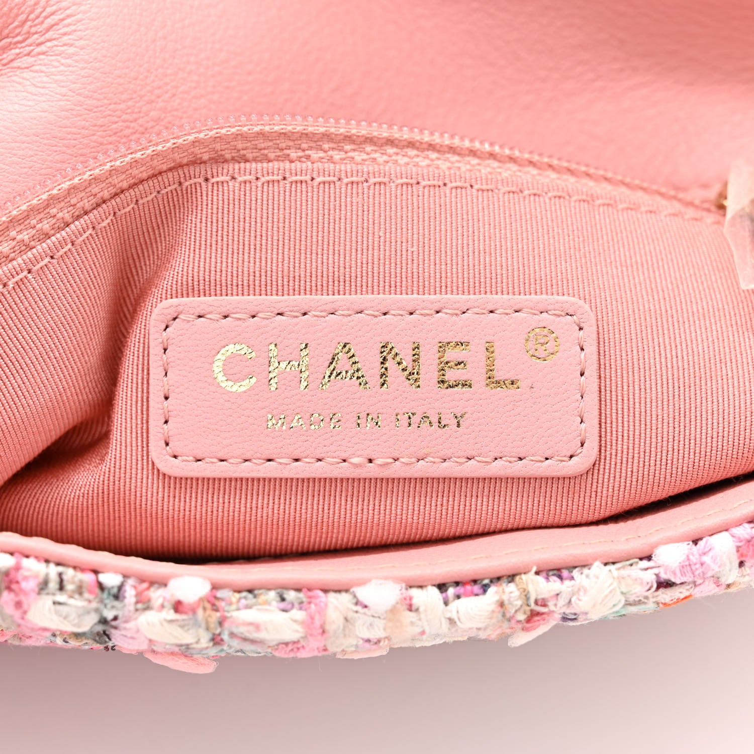 Chanel Tweed Mini Pearl Handle Flap Pink Beige Orange Ecru 6 of 10