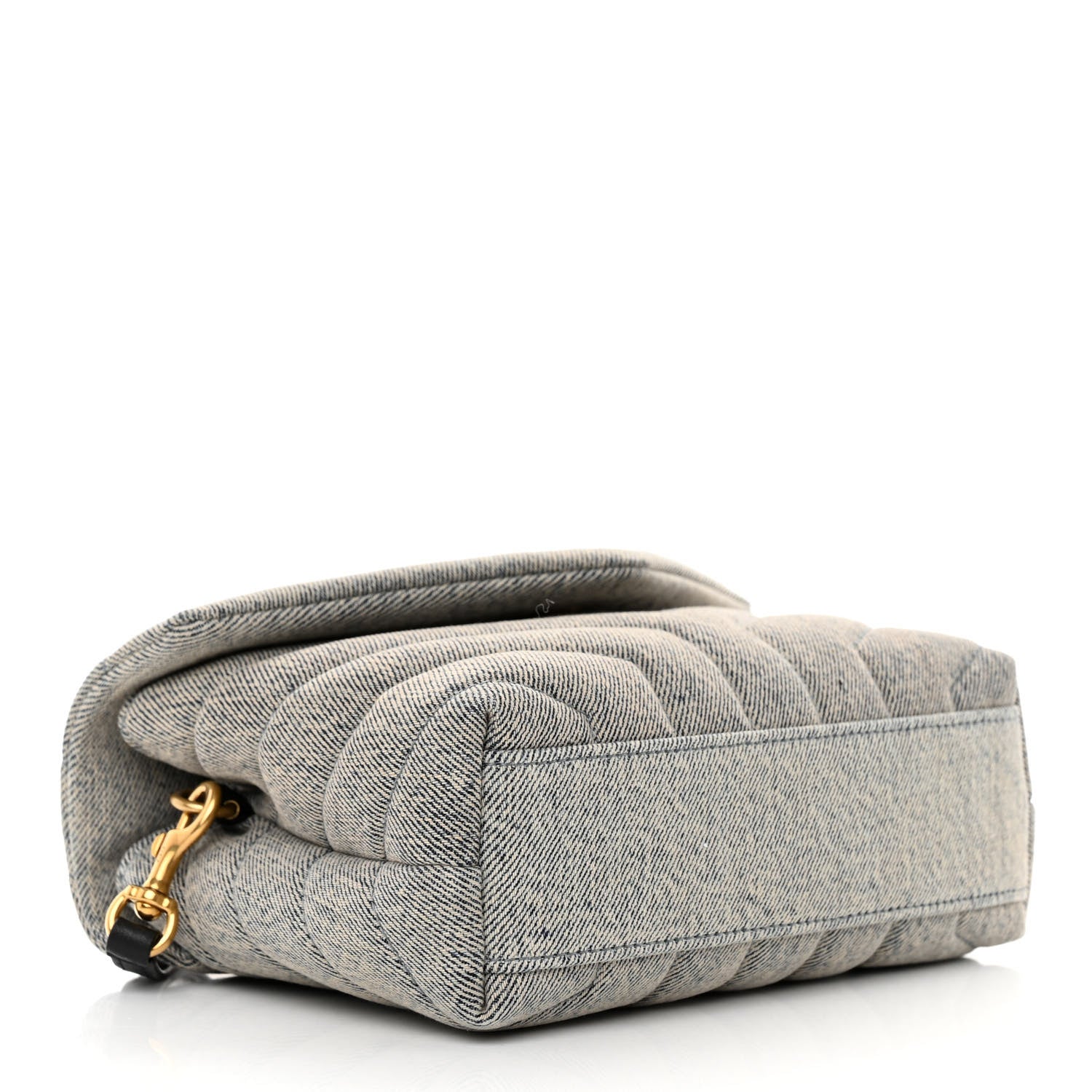 Saint Laurent Denim Y Quilted Monogram Toy Loulou Crossbody Bag Grey 4 of 11