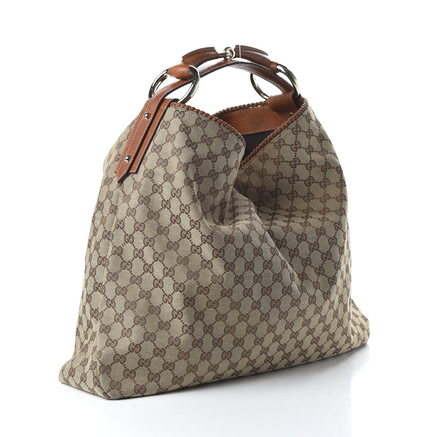 Monogram Large Horsebit Chain Hobo Brown