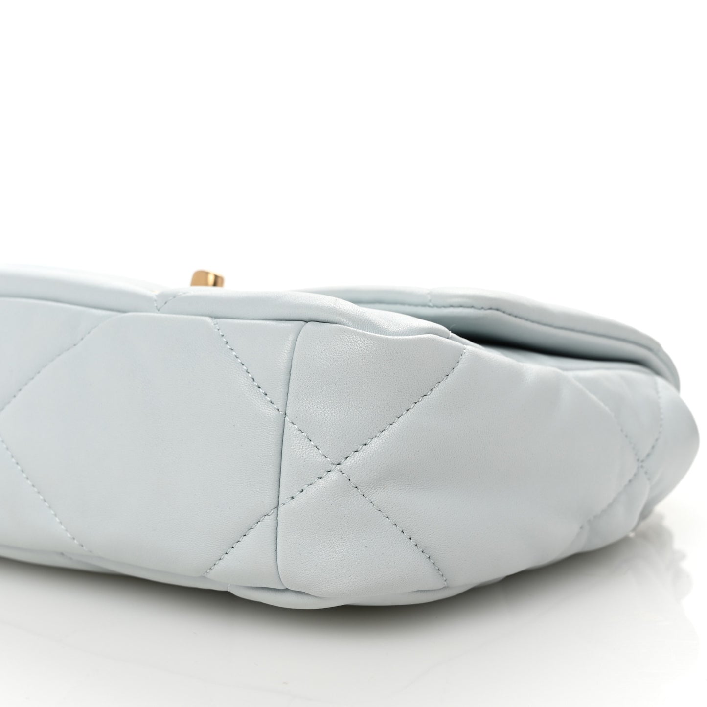 Lambskin Quilted Medium Chanel 19 Flap Light Blue