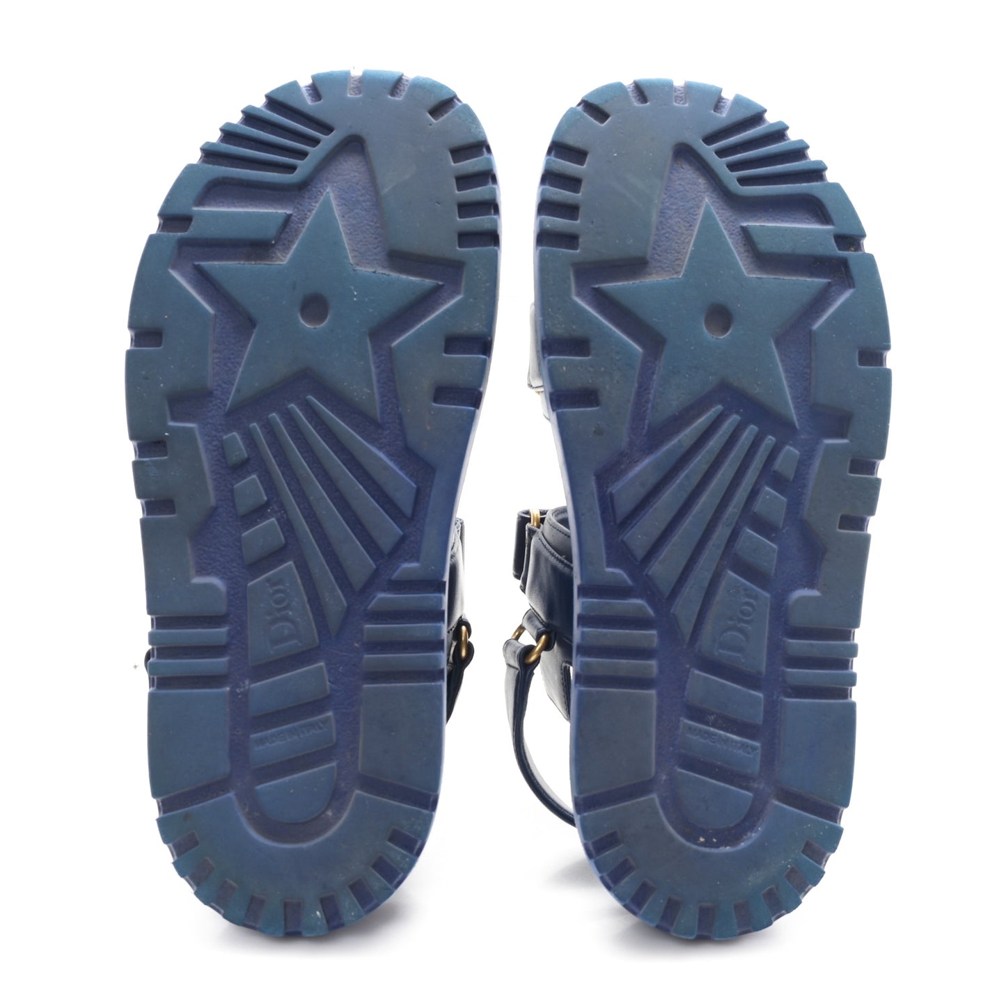 Lambskin Dioract 10mm Sandals 39 Deep Blue