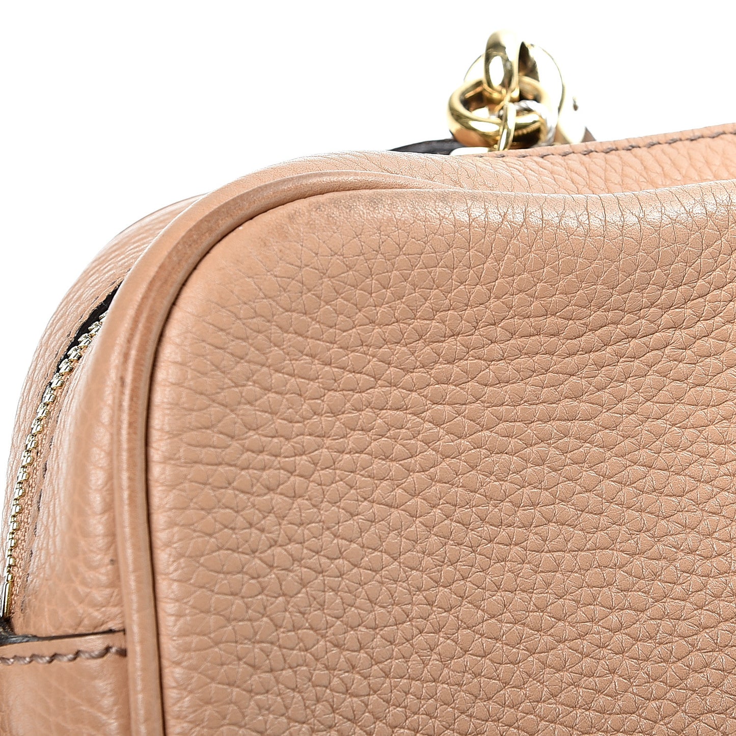Pebbled Calfskin Small Soho Disco Bag Rose Beige