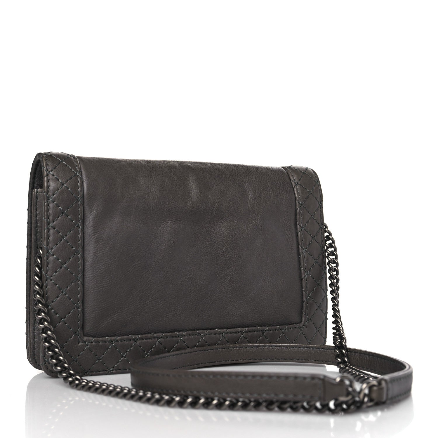 Chanel Calfskin Small Boy Reverso Flap Grey 3 of 9