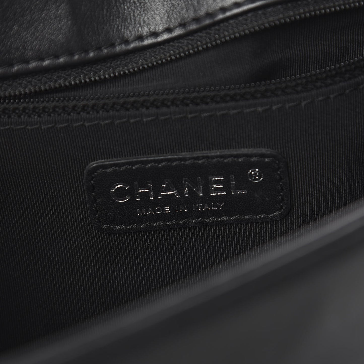Lambskin Quilted Large Boy Flap Black