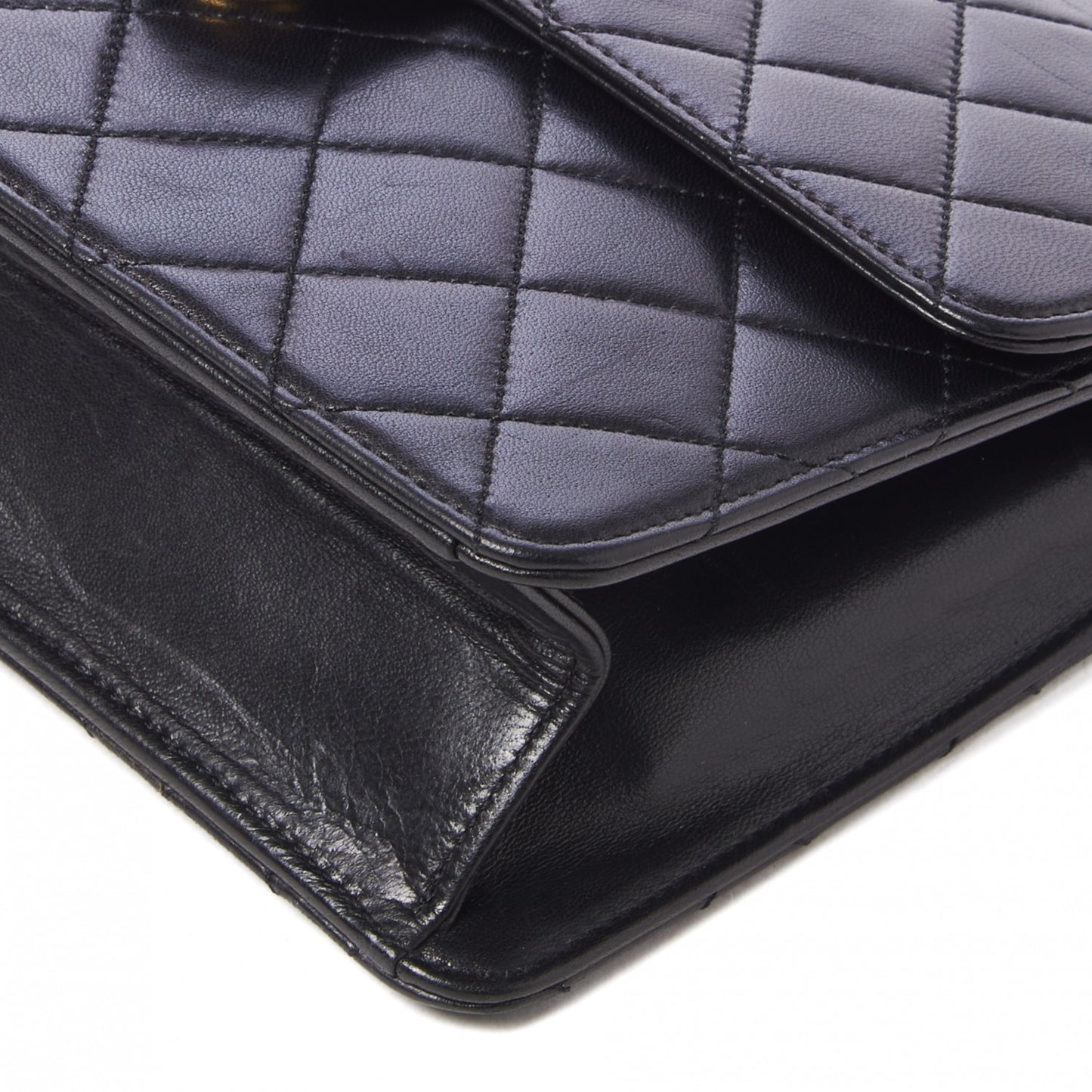 Lambskin Quilted Small Single Flap Black