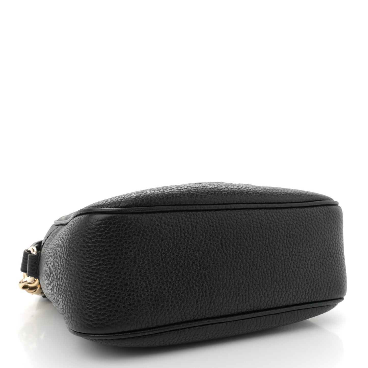 Pebbled Calfskin Small Soho Disco Bag Black