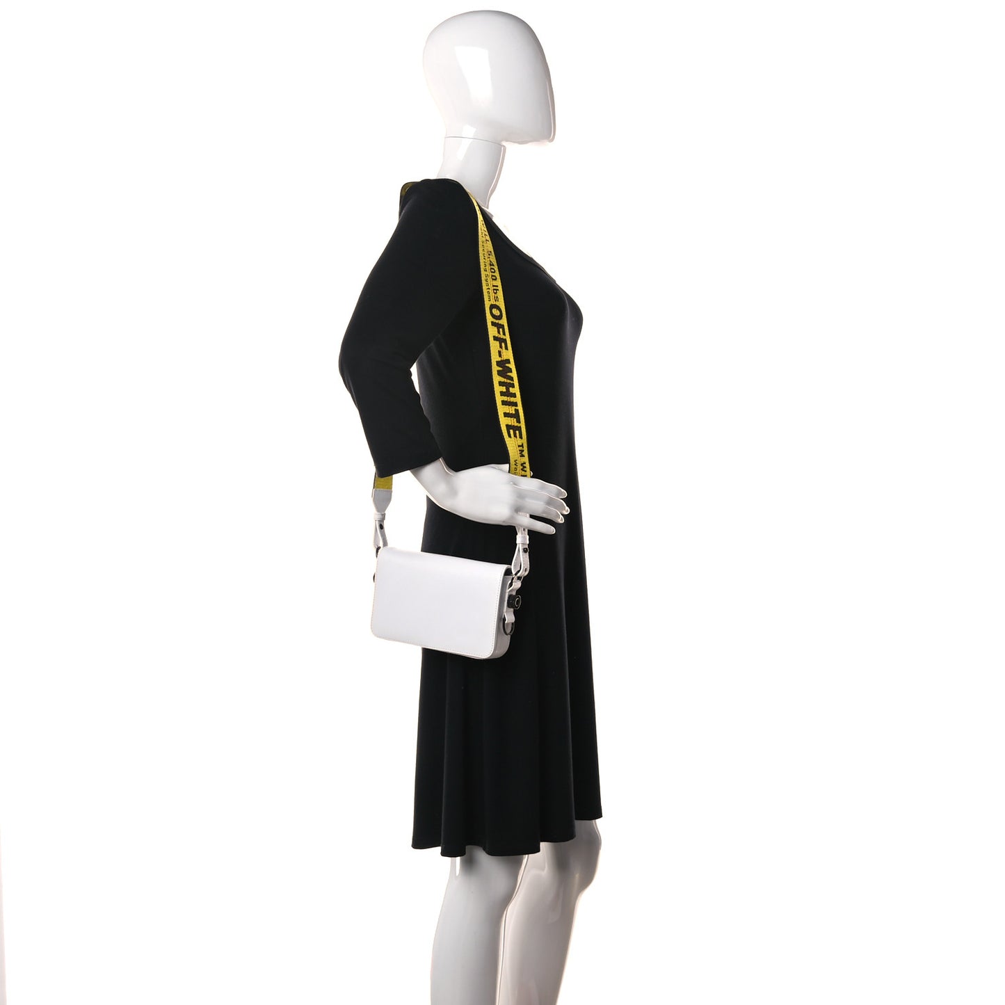 Saffiano Flap Shoulder Bag White