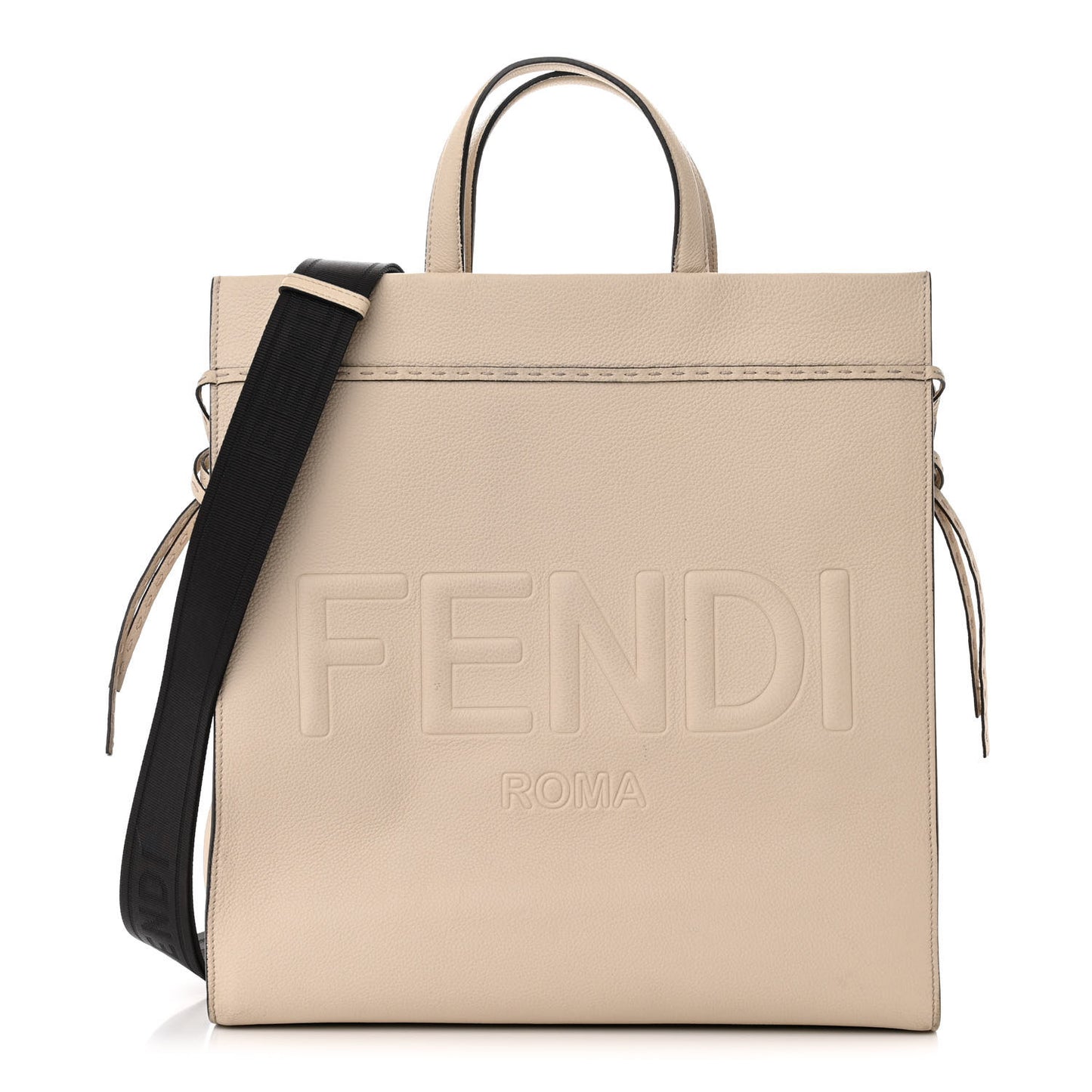 Vitello Cher Logo Embossed Medium Go To Shopper Tote Camelia