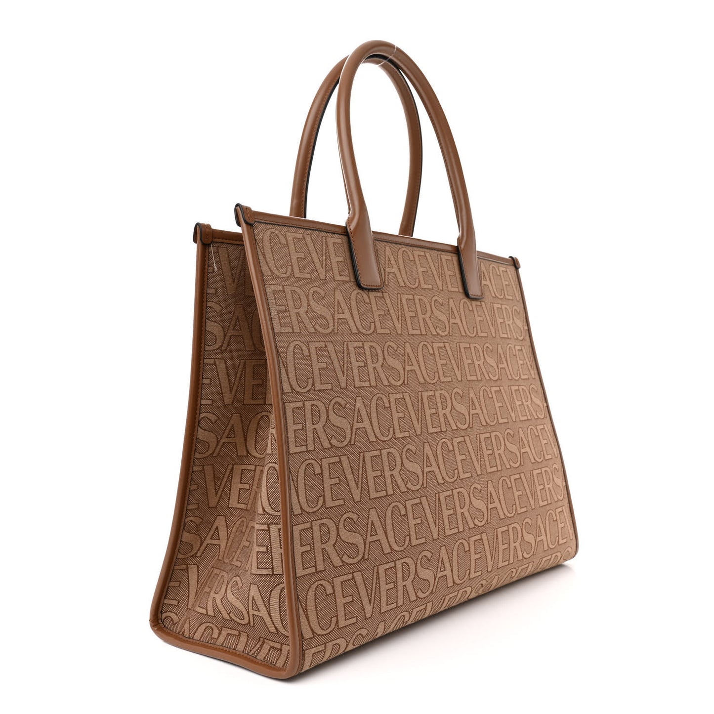 Jacquard Canvas Large Allover Medusa Tote Beige
