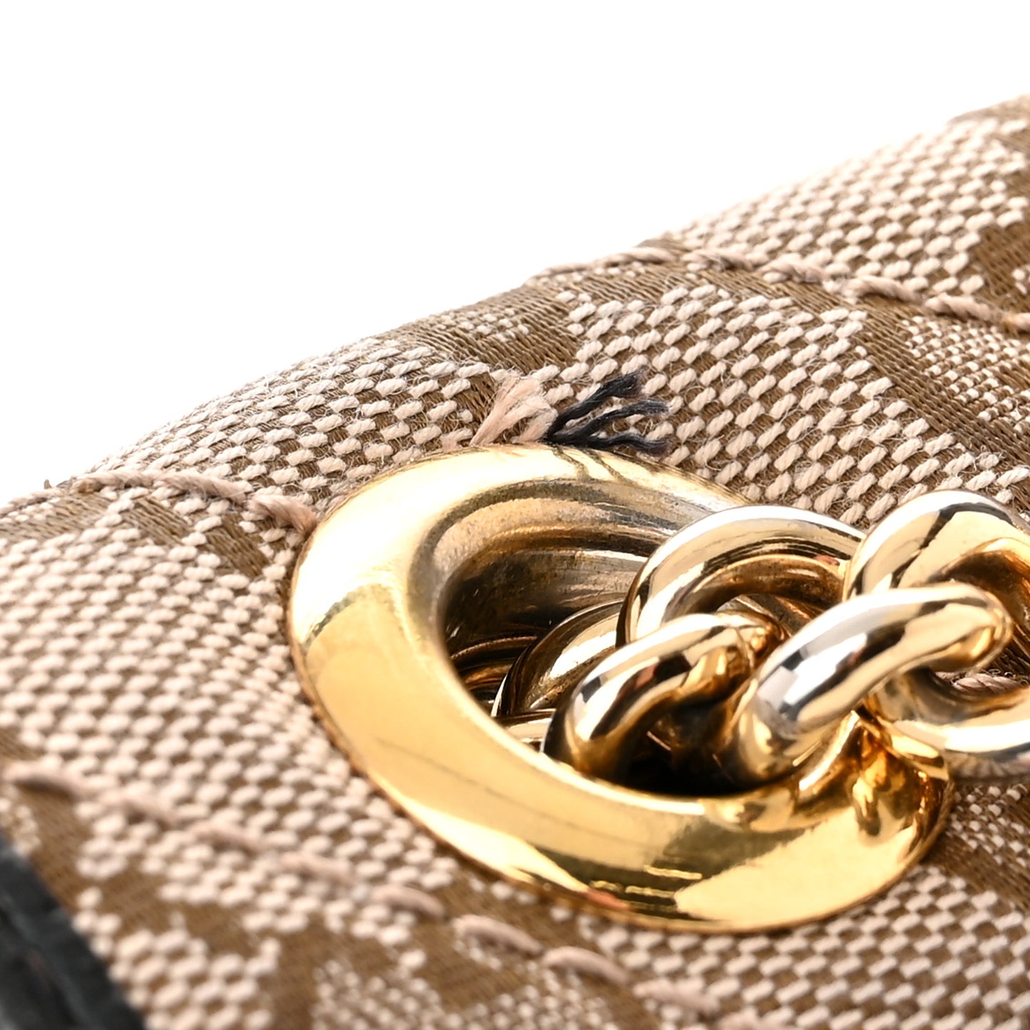 Monogram Matelasse Diagonal Mini GG Marmont Shoulder Bag Beige Black