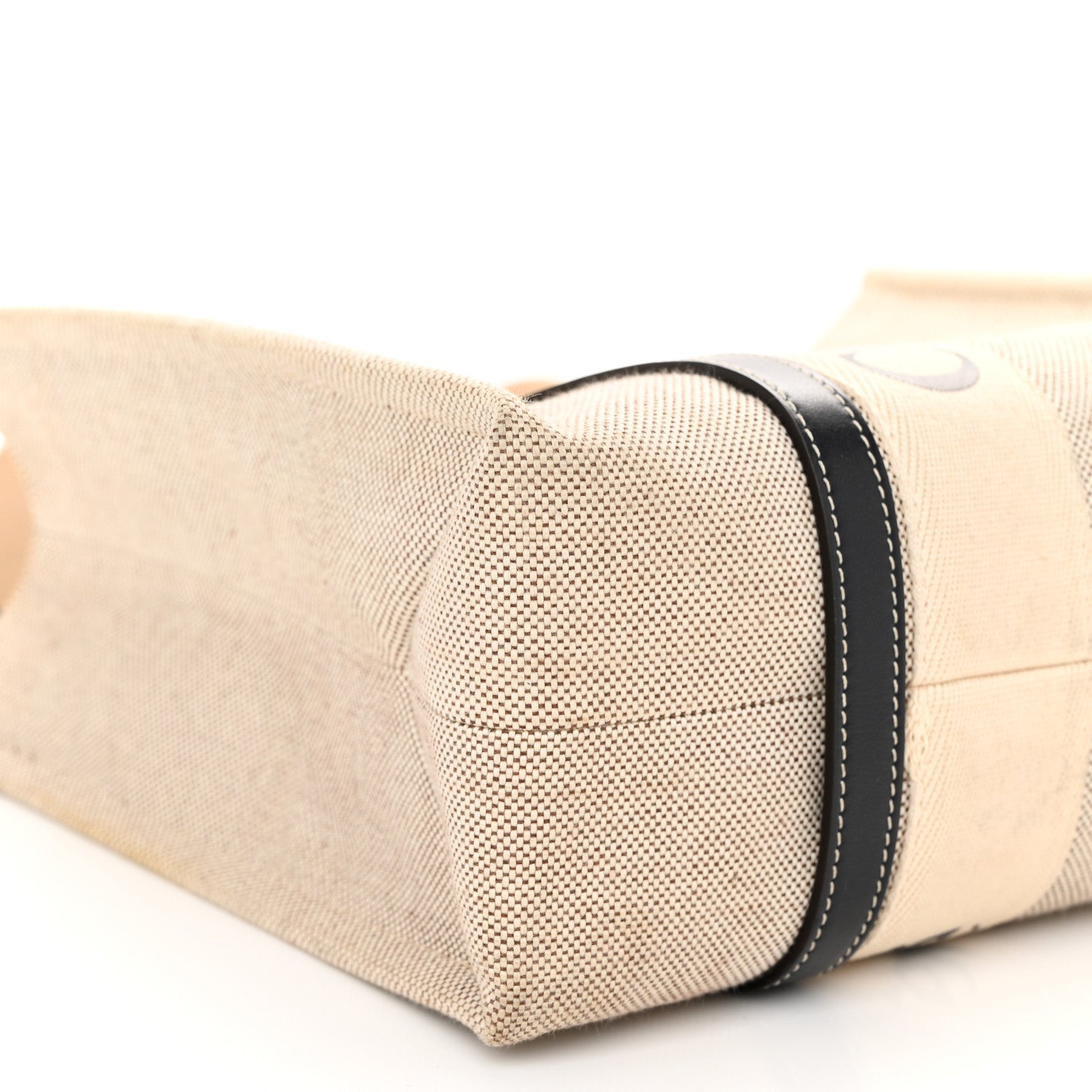 Chloe Cotton Calfskin Medium Woody Ribbon Tote White Blue 9 of 10