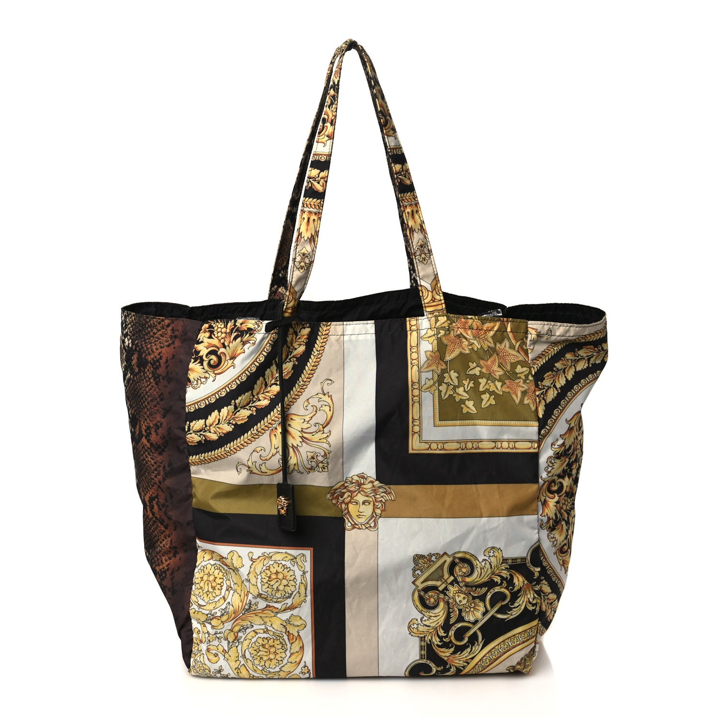 Fabric Calfskin Baroque Print Tote Multicolor