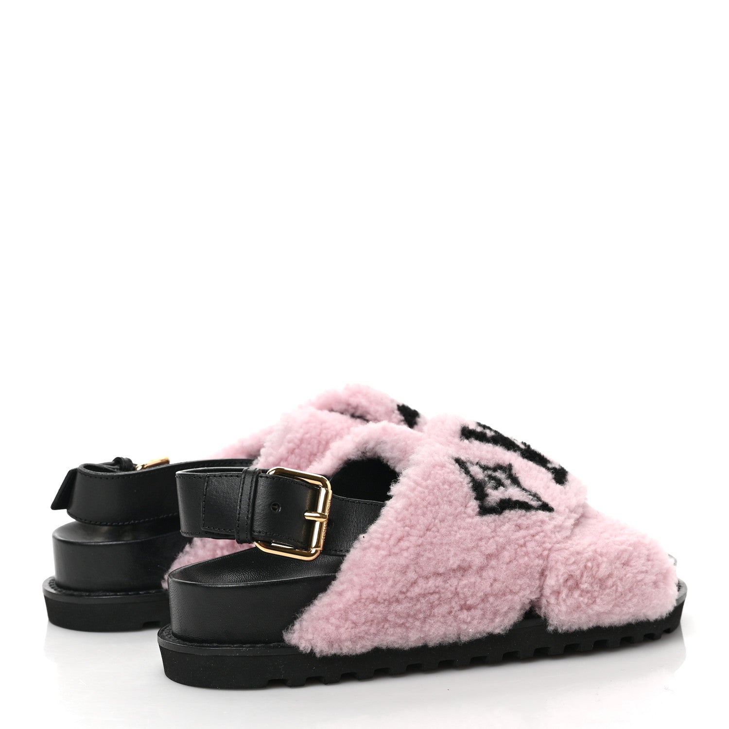 Louis Vuitton Shearling Calfskin Paseo Flat Comfort Sandal 37 Pink 4 of 8