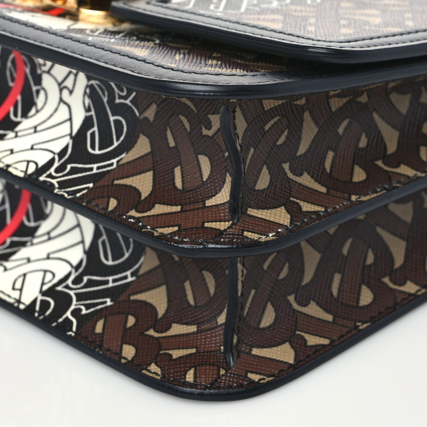 E-Canvas Monogram Stripe Small TB Bag Bridle Brown