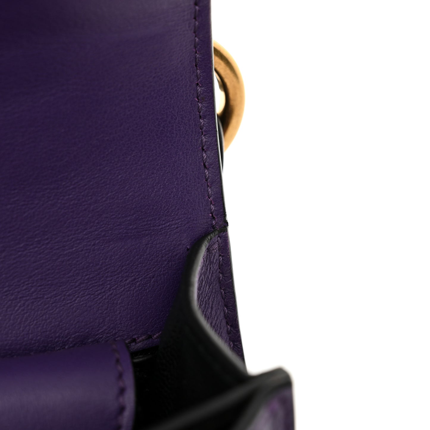 City Calfskin Saffiano Cahier Bag Purple Black