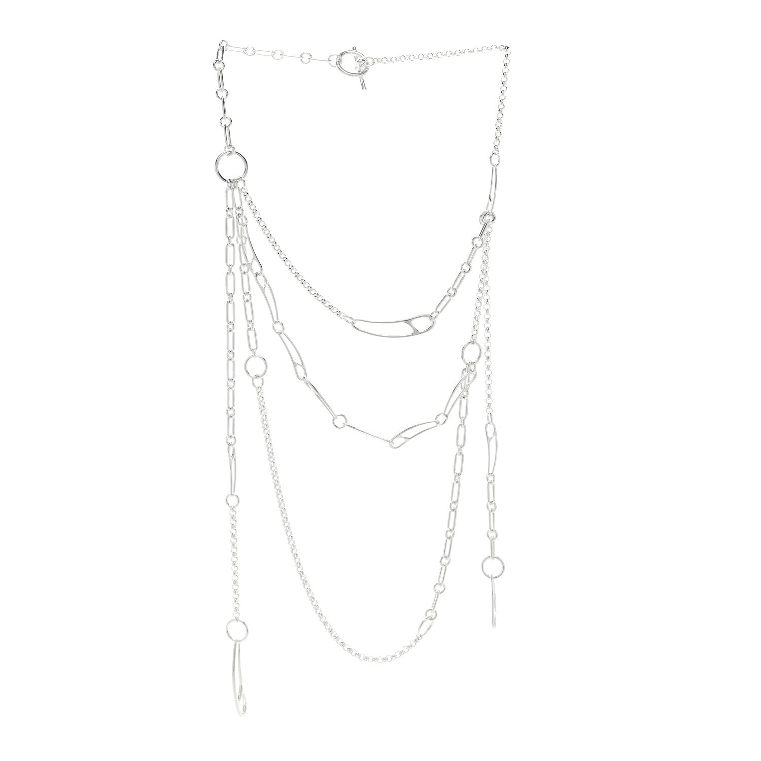 Hermes Sterling Silver Chaine d'Ancre Punk Drop Long Necklace 2 of 4