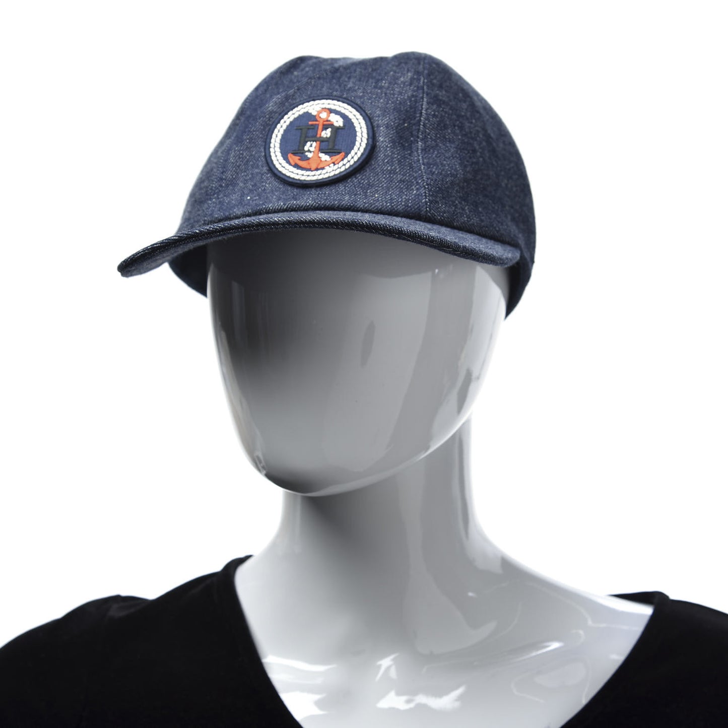 Denim Cotton Anchor Hat 58 Blue