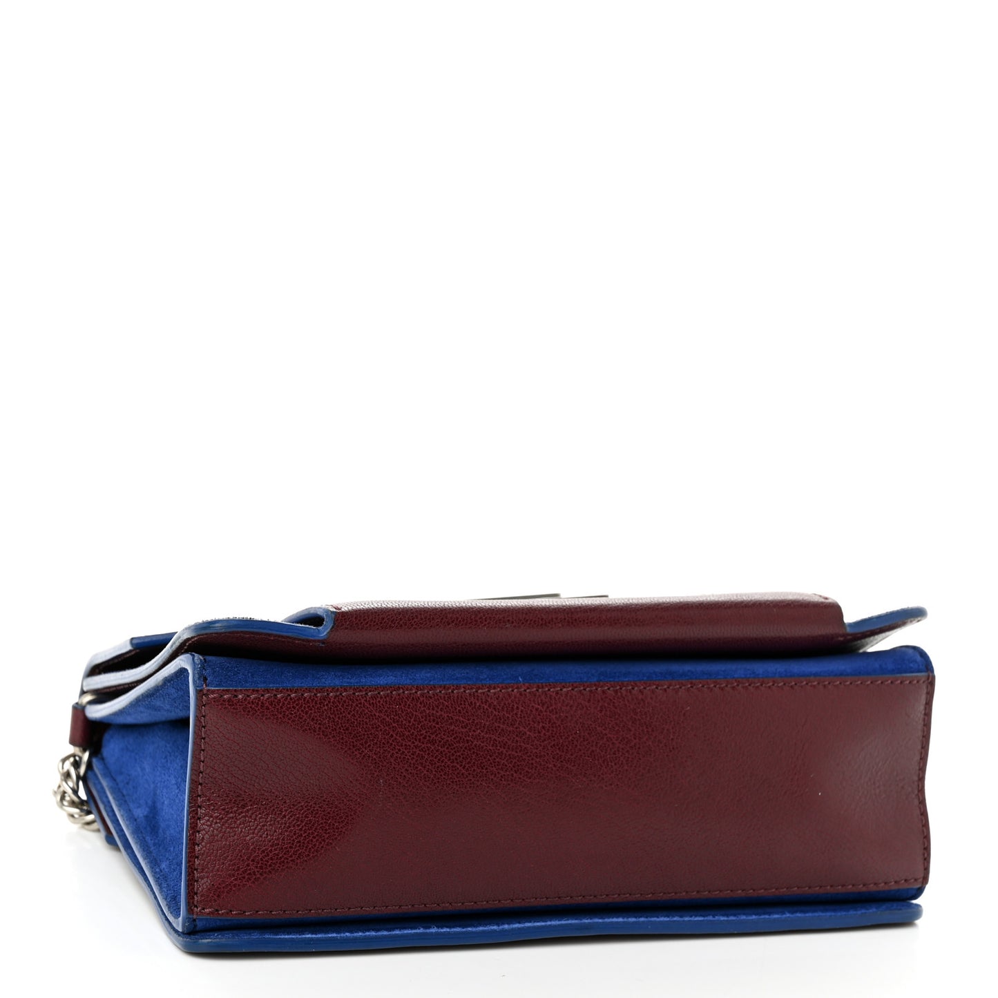 Goatskin Suede Small GV3 Shoulder Bag Aubergine Blue