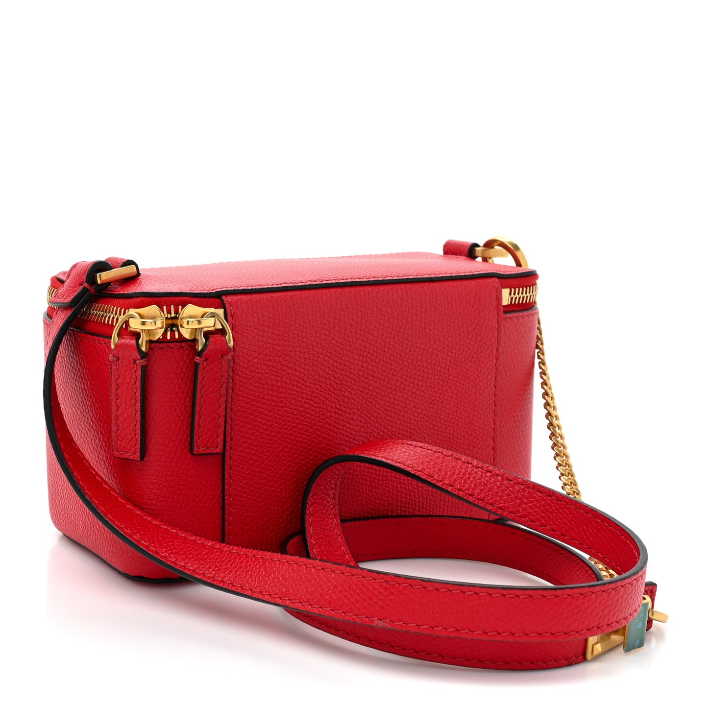 Grained Calfskin VLogo Vanity Case Rouge Pur