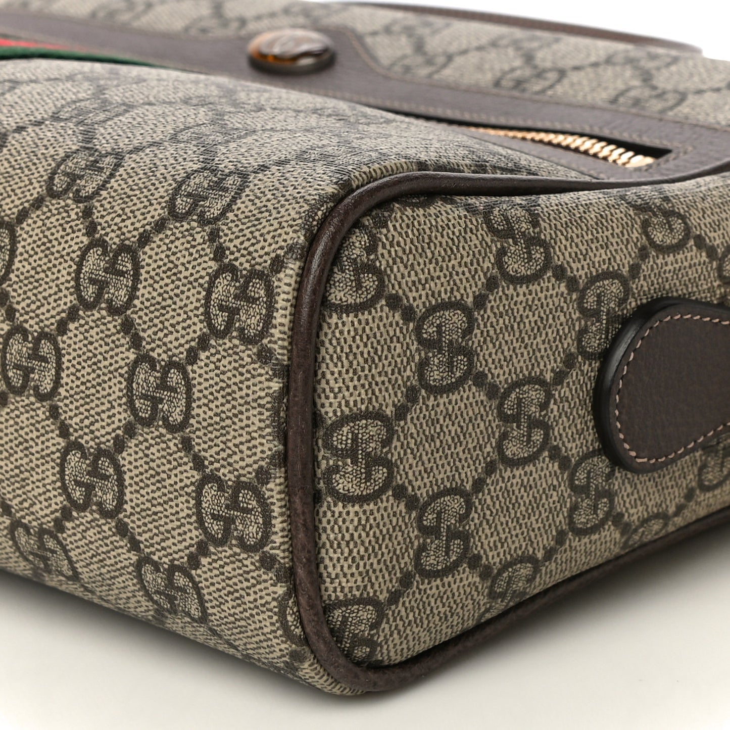 GG Supreme Monogram Web Small Ophidia Shoulder Bag Brown