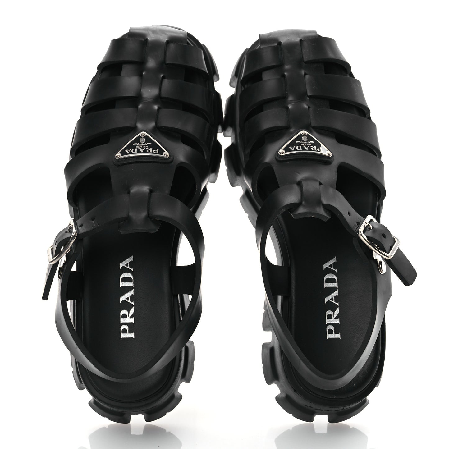 Foam Rubber Triangle Logo Monolith 55mm Cage Sandals 40 Black