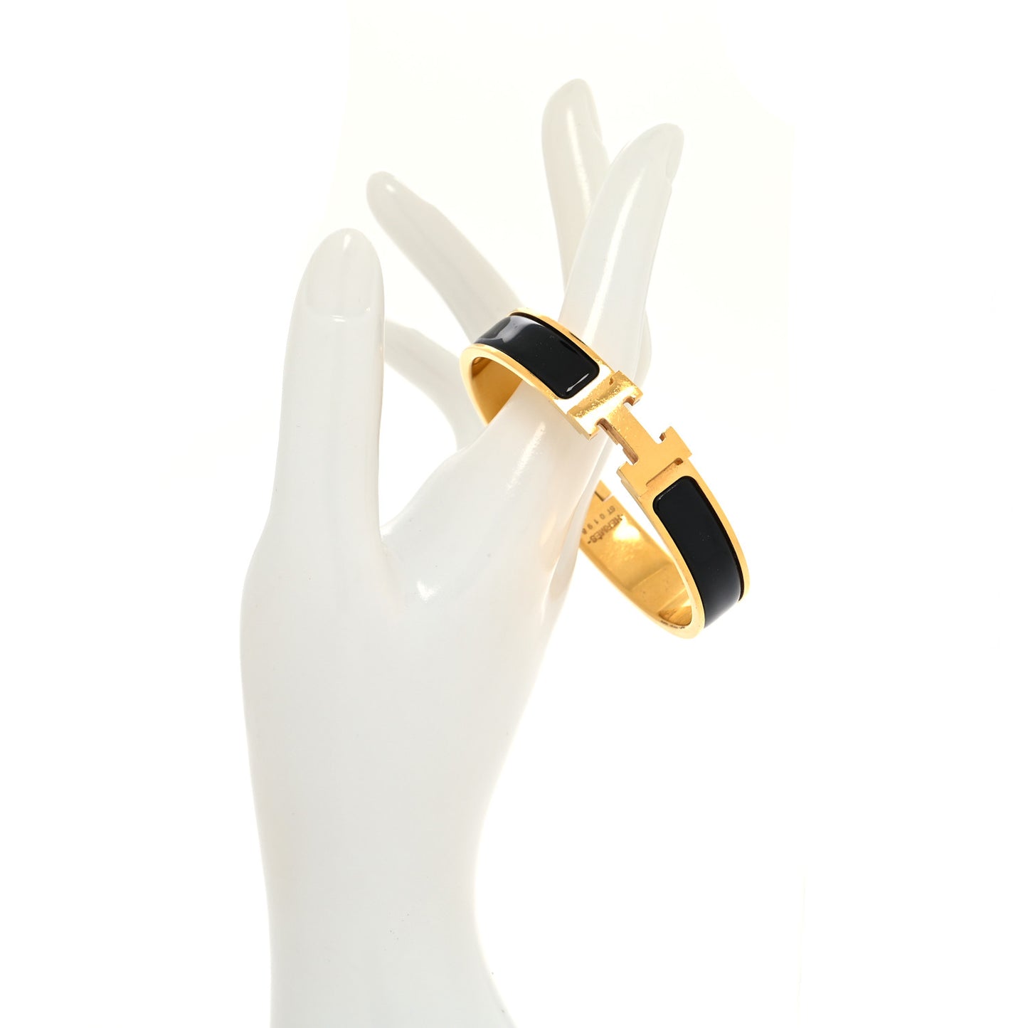 Enamel Narrow Clic Clac H Bracelet PM Black