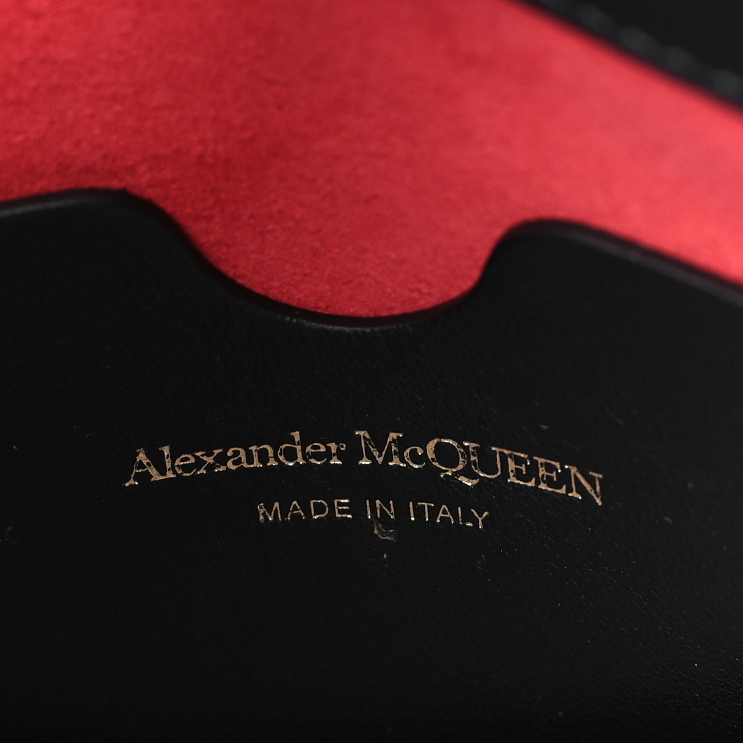 ALEXANDER MCQUEEN Calfskin The Small Story Bag Black Red