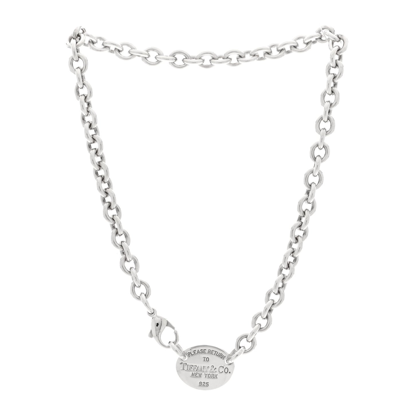 Sterling Silver Return to Tiffany Oval Tag Choker Necklace