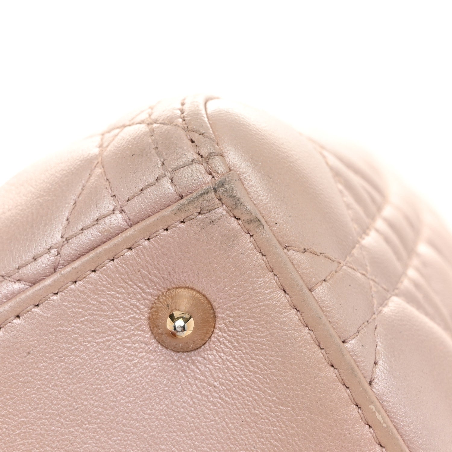 Christian Dior Pearly Lambskin Cannage Medium Lady Dior Lotus 11 of 11