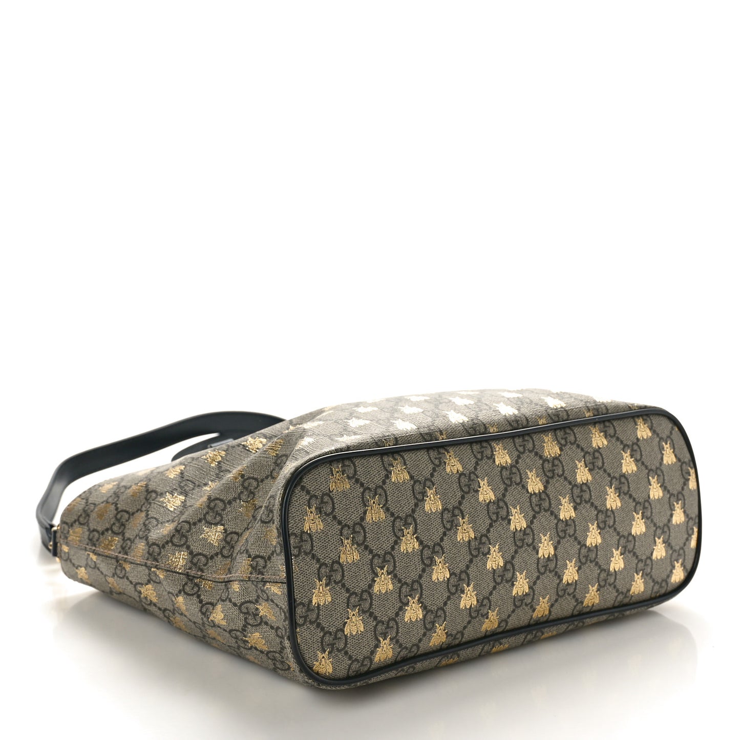 Soft GG Supreme Monogram Bees Small Crossbody Tote Beige Oro Black