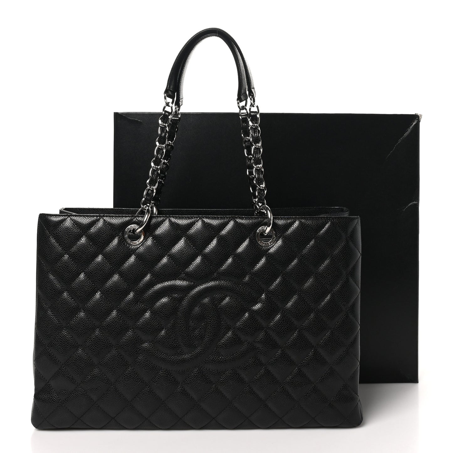 Caviar Quilted XL Grand Shopping Tote GST Black