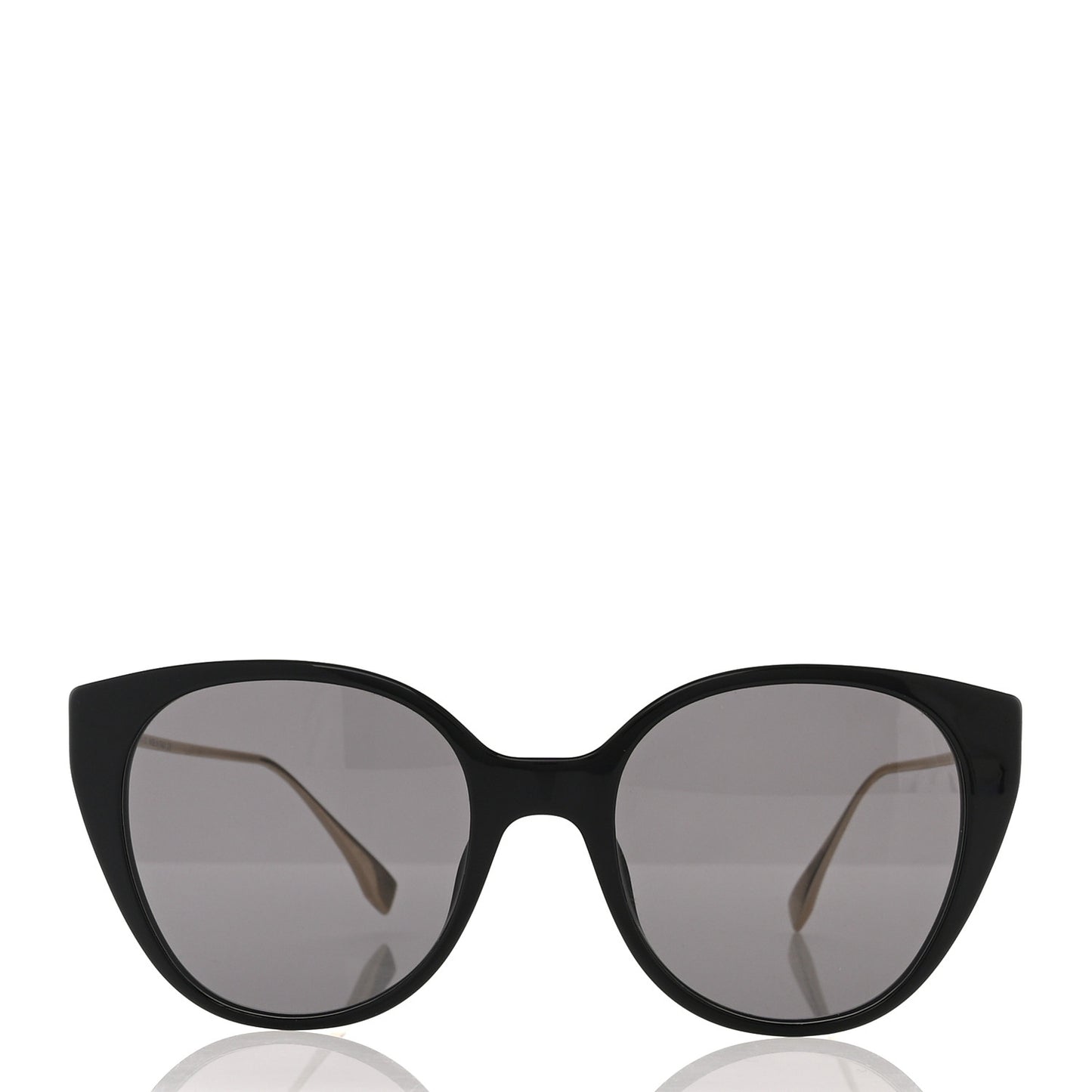 Metal Baguette Cat Eye Sunglasses FE400471 Black