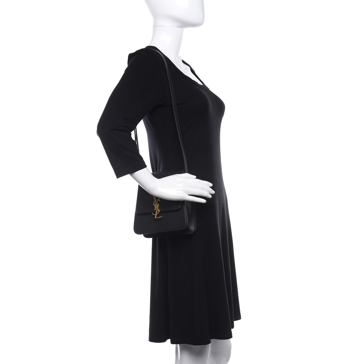 Smooth Calfskin North South Kaia Satchel Black