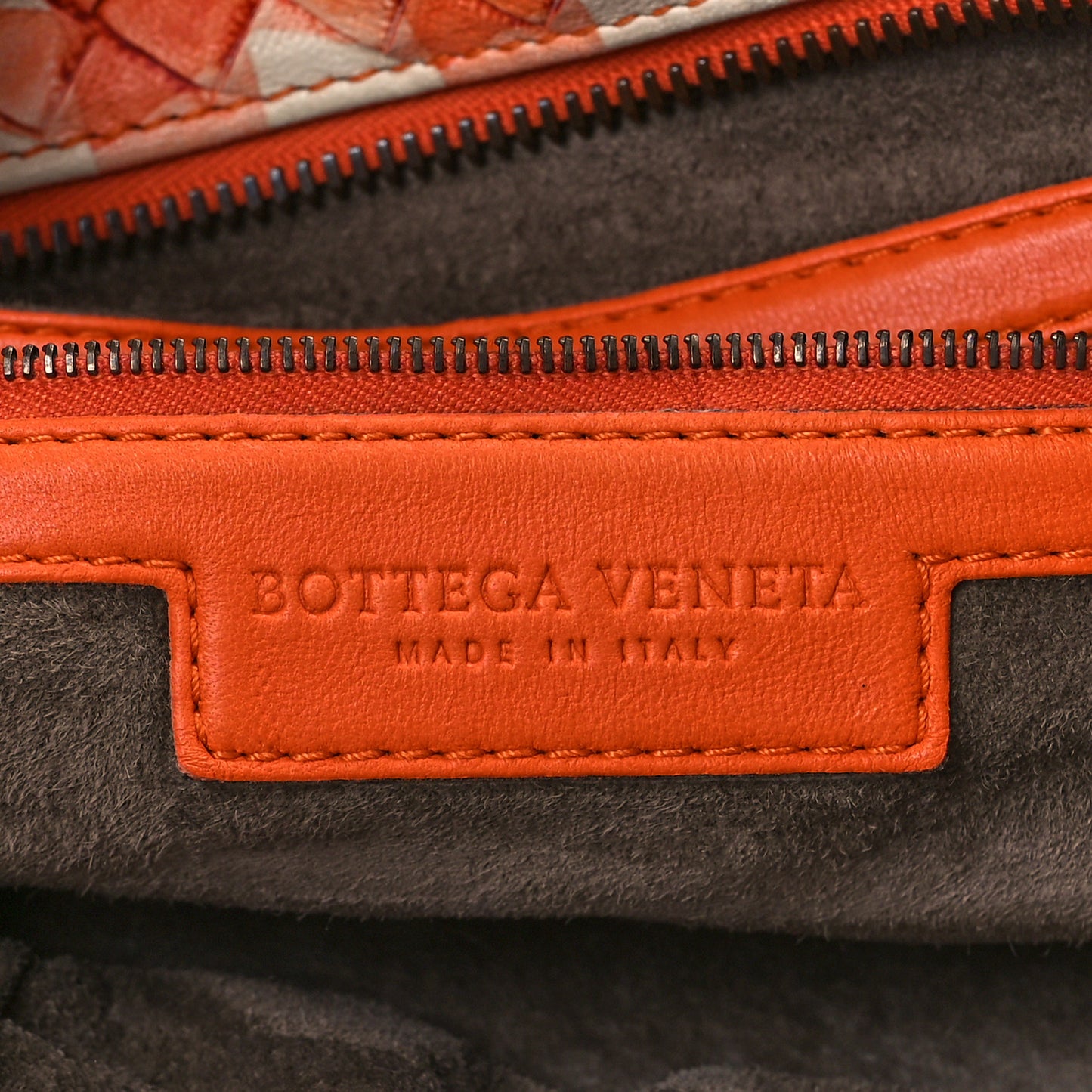Nappa Intrecciato Gingham Boston White Orange