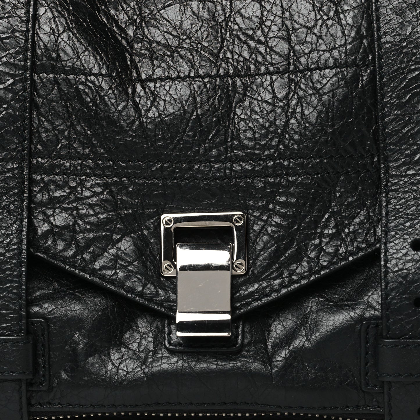 Lambskin Medium PS1 Plus Zip Satchel Black