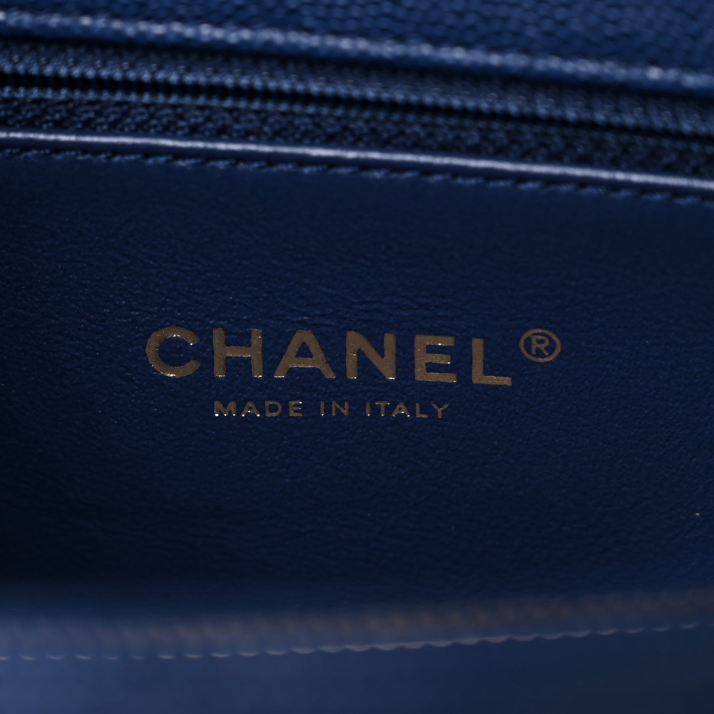 Caviar Lizard Embossed Quilted Small Coco Handle Flap Dark Blue