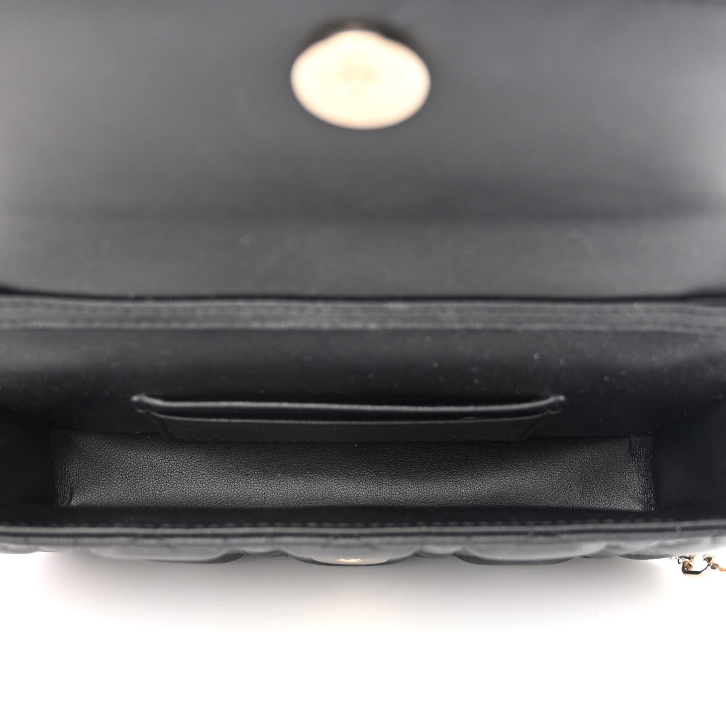 Lambskin Cannage Dior Talk Phone Pouch Black