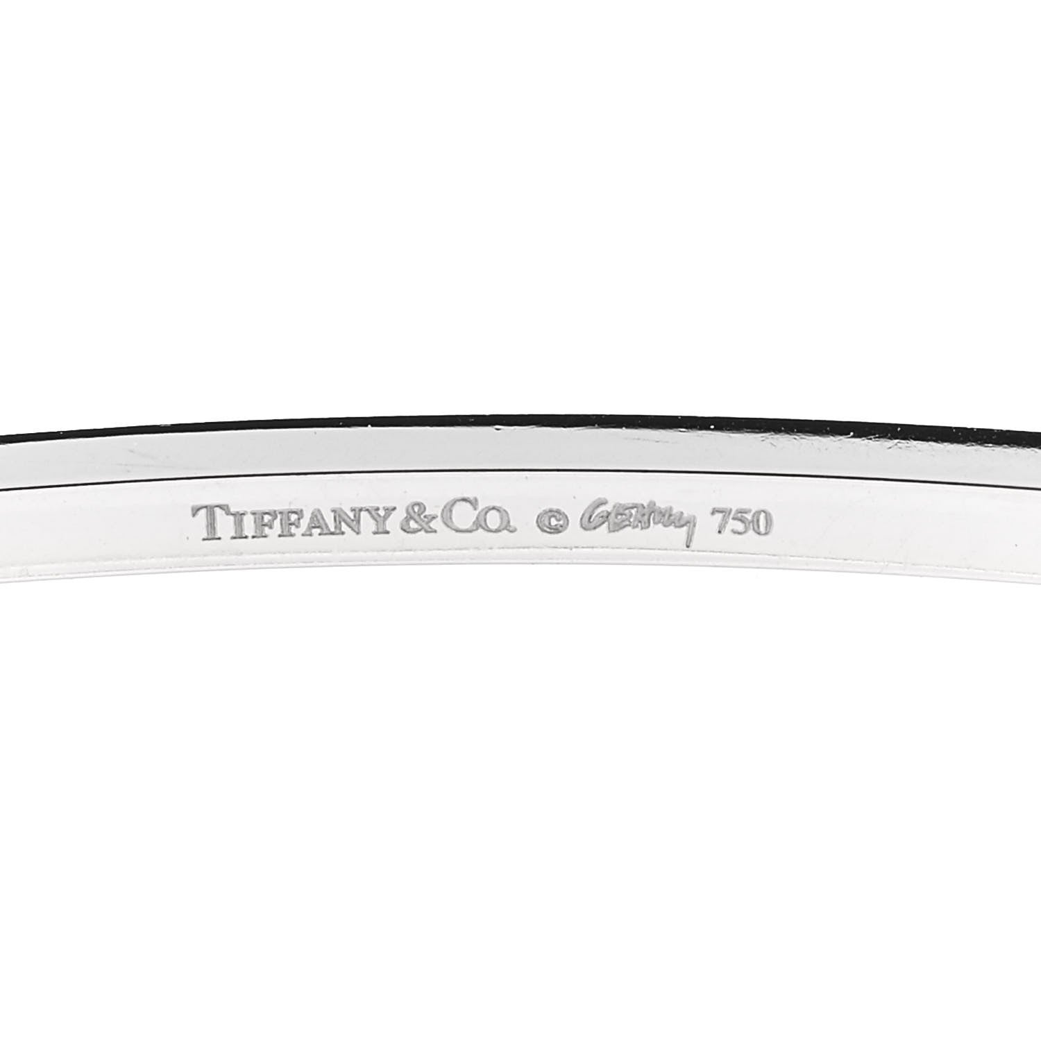 Tiffany 18K White Gold Diamond Frank Gehry Torque Bangle Bracelet 3 of 4