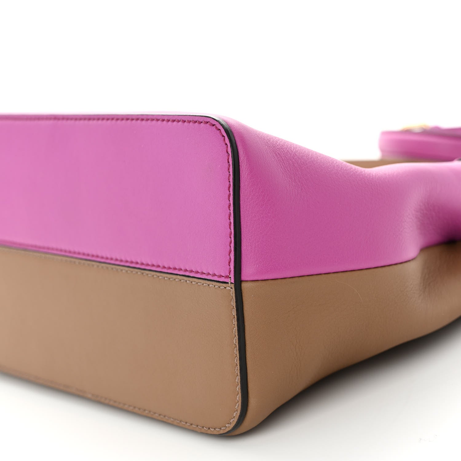Fendi Vitello Seta Nappa Plexiglass Bi-Color Mini Peekaboo Iconic Satchel Bouganville Sand 10 of 13